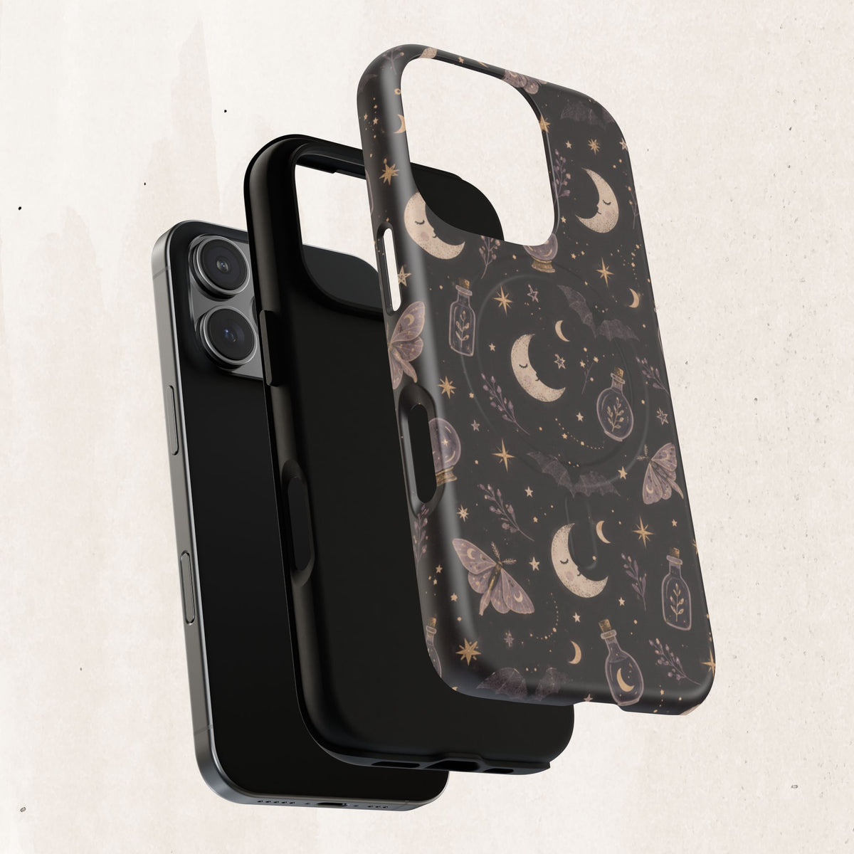 Moon & Moth Magnetic Phone Case — Celestial Protective Tough Case