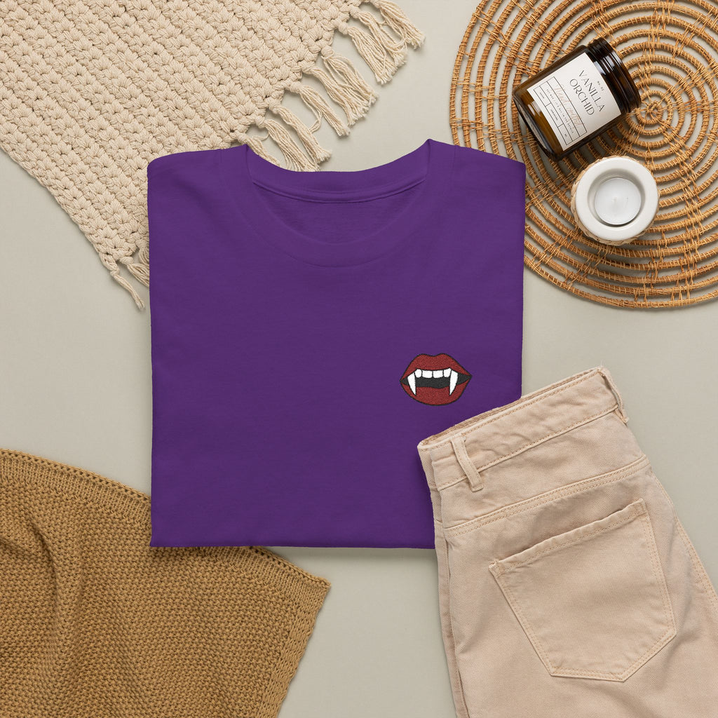 Embroidered Vampire Fangs Tee