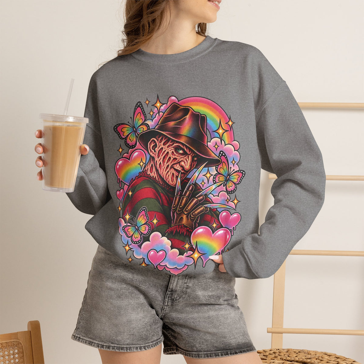 Freddy Krueger Rainbow Crewneck Sweatshirt