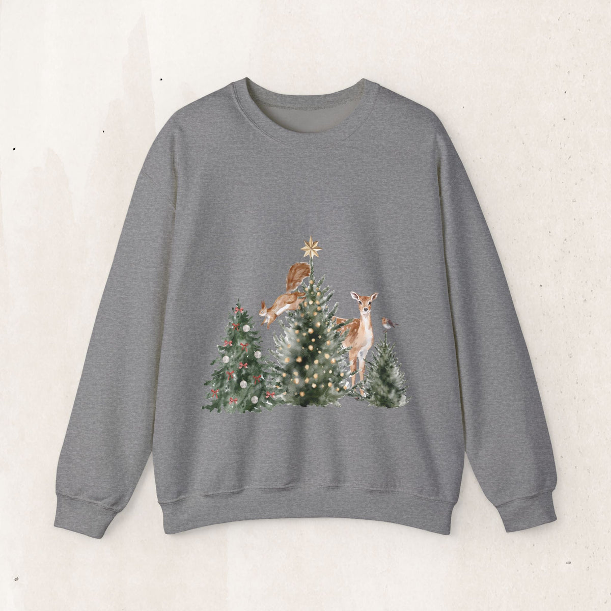 Christmas Woodland Deer Crewneck Sweatshirt
