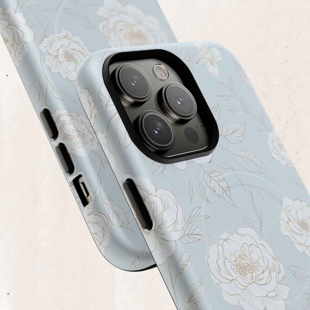 Blue Floral Tough Magnetic Phone Case