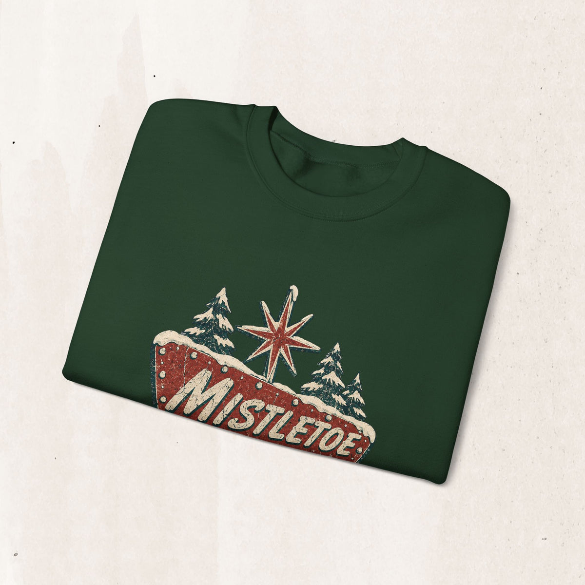 Mistletoe Motel Christmas Sweatshirt, Retro Christmas Motel Sign Crewneck