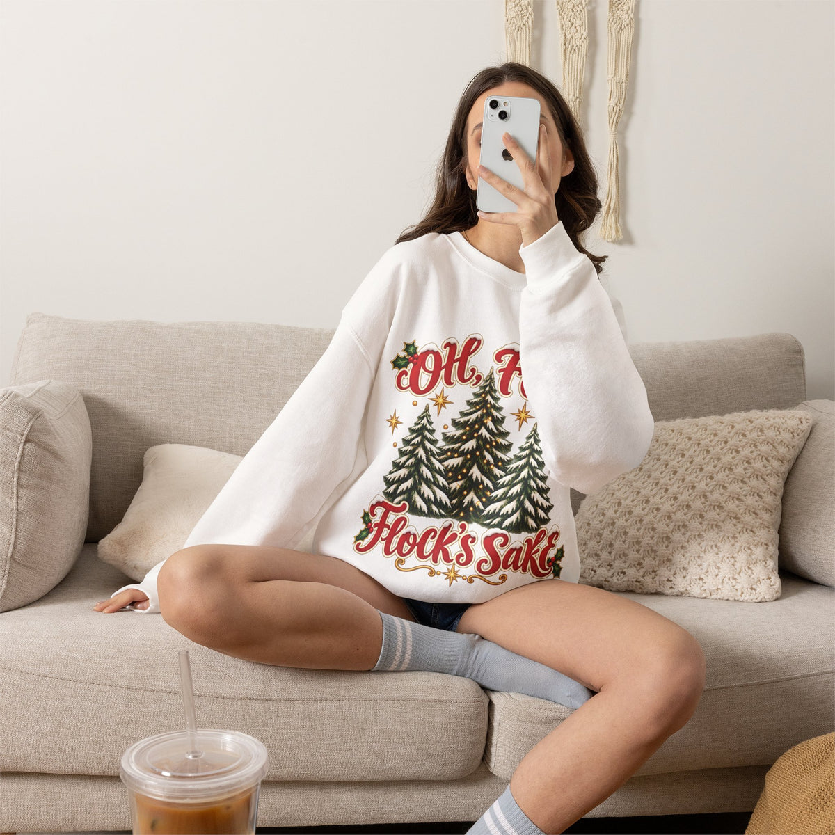 Oh For Flock’s SakeChristmas Tree Sweatshirt