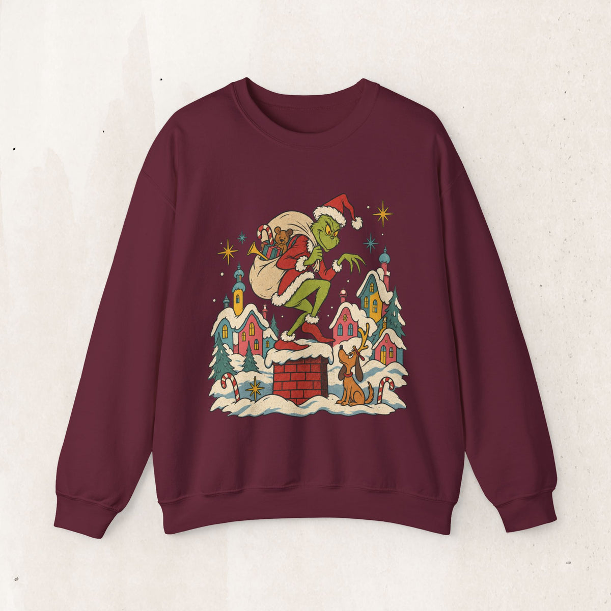 Grinch Santa Heist Crewneck Sweatshirt
