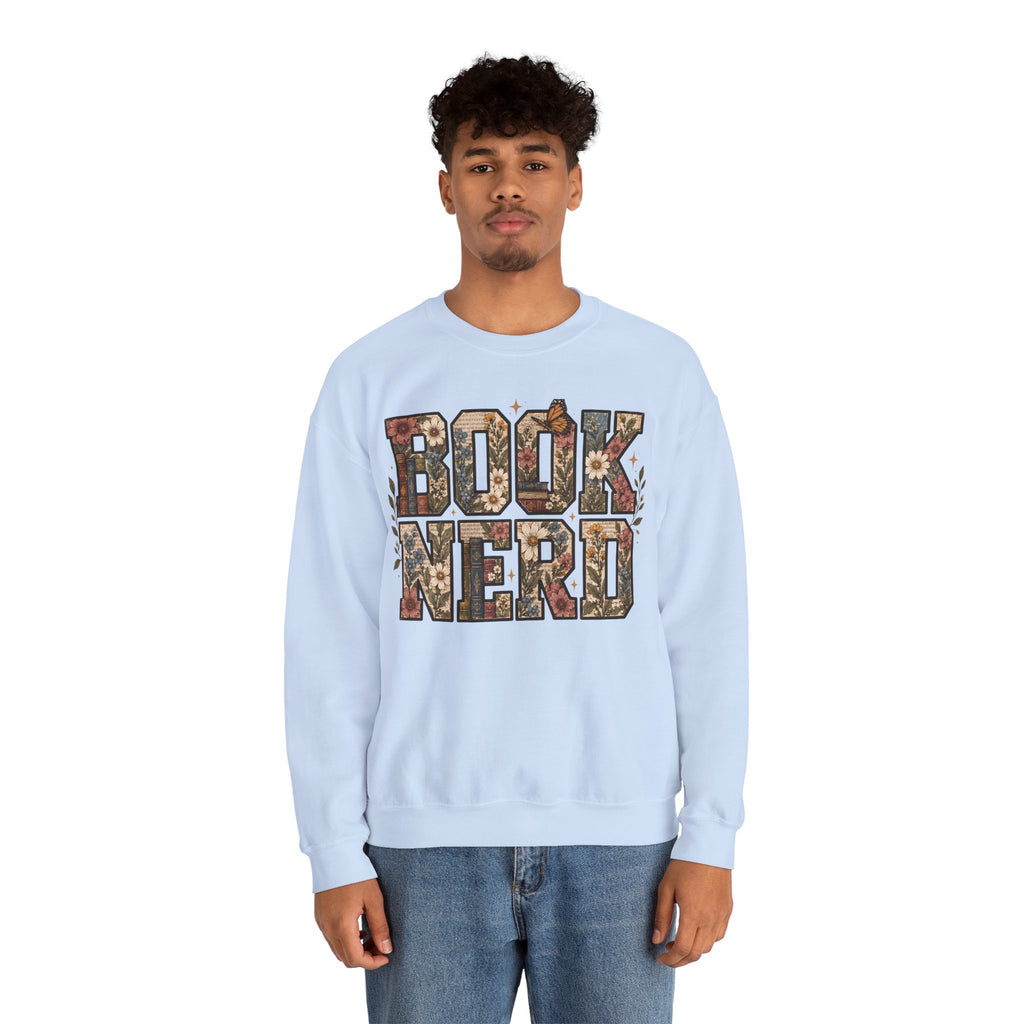 Floral Book Nerd Crewneck Sweatshirt