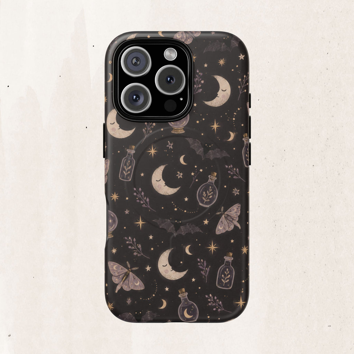 Moon & Moth Magnetic Phone Case — Celestial Protective Tough Case