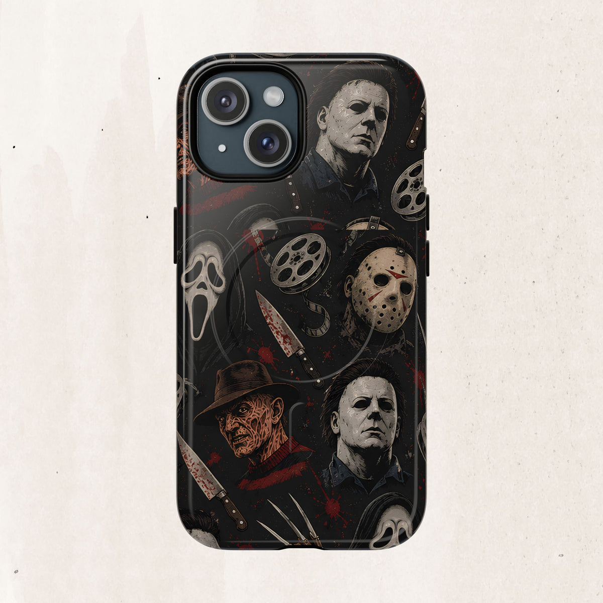 Horror Icons Magnetic Phone Case — Michael Myers, Freddy & Ghost Face Design