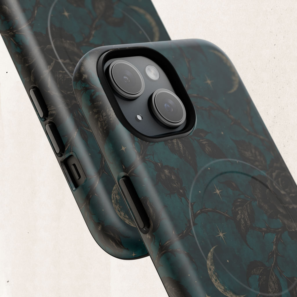 Teal Moon & Black Rose Tough Protective Case