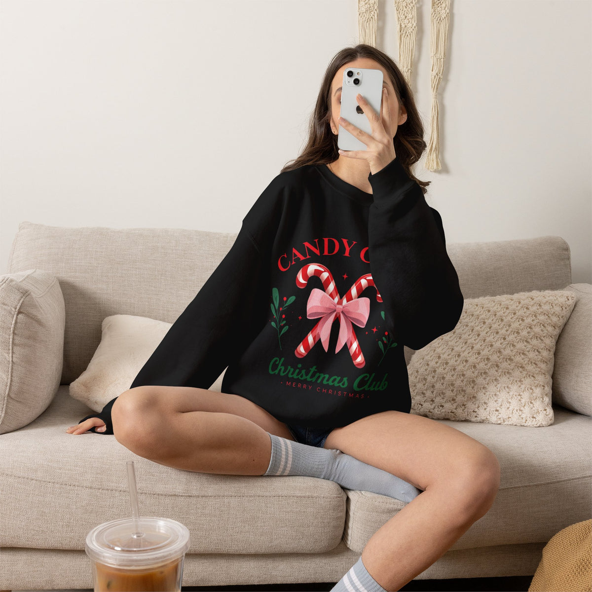 Candy Cane Christmas Club Crewneck Sweatshirt