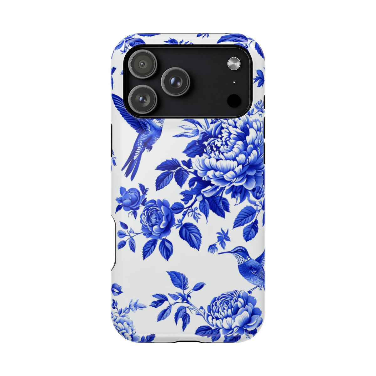 Blue Floral Bird Magnetic Phone Case, alternate view