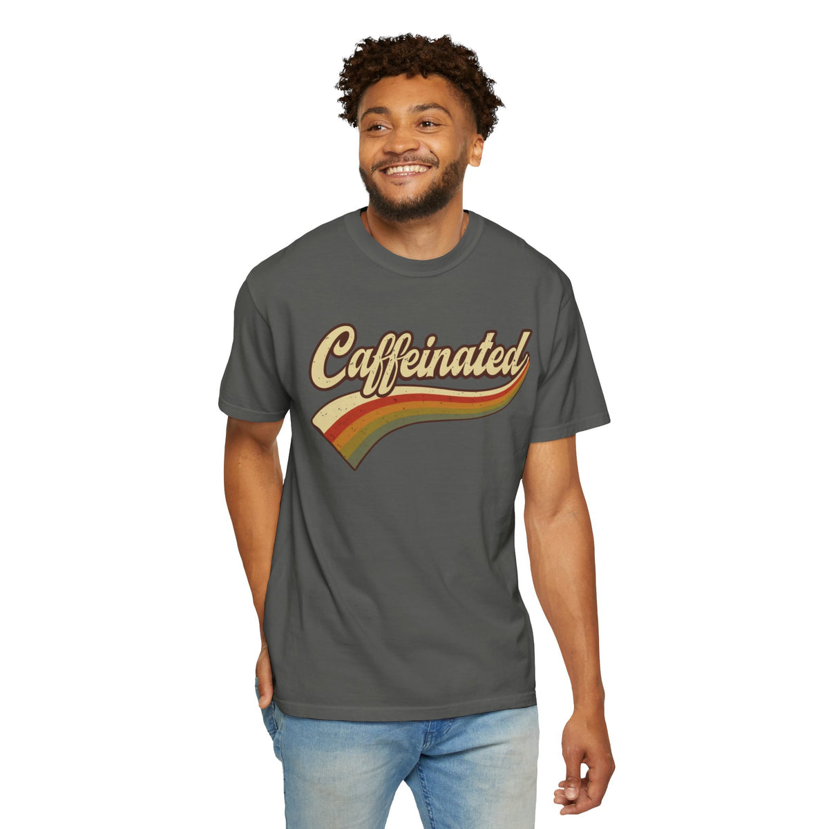 Caffeinated Retro Stripe Tee