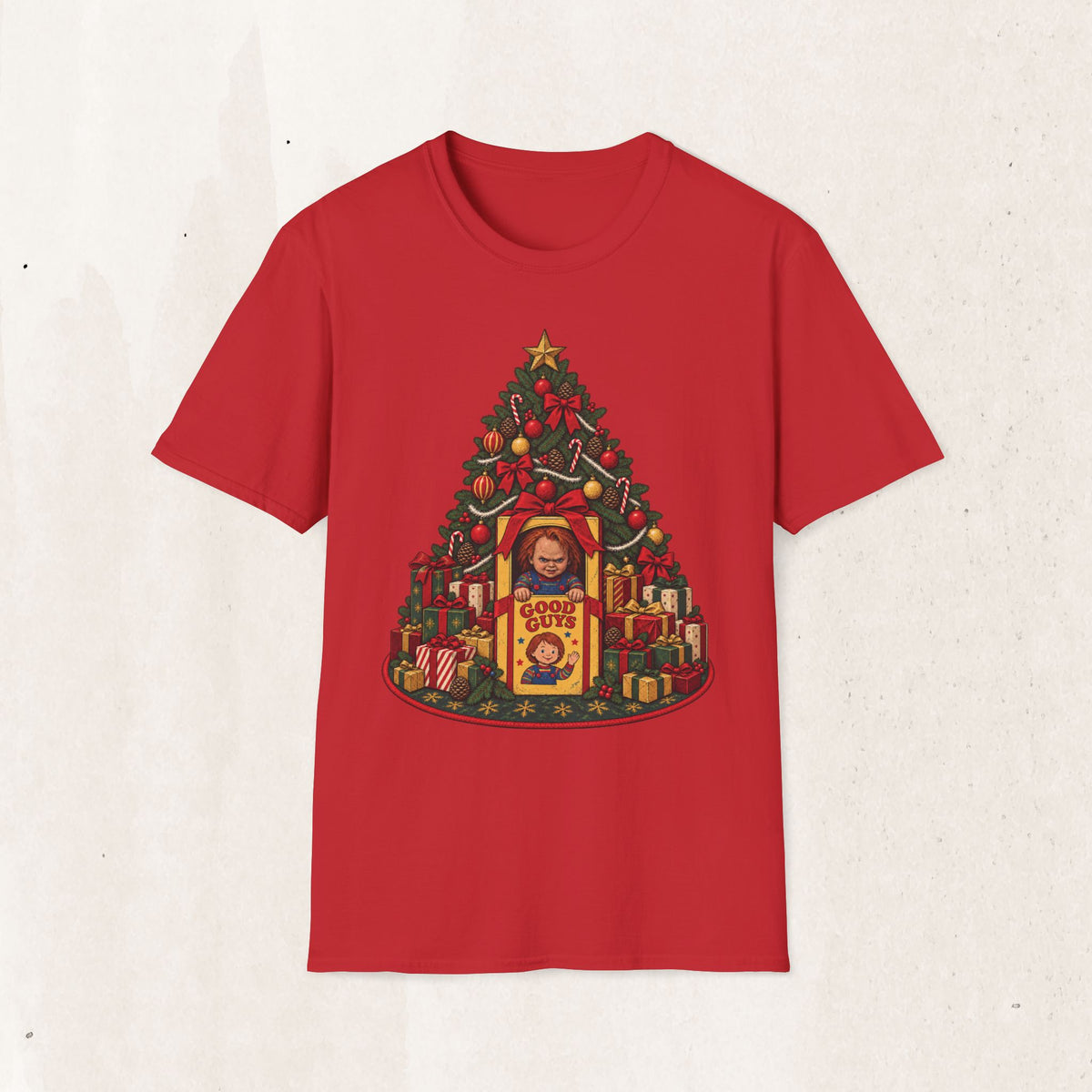 Chucky Christmas Graphic Tee – Creepy Horror Christmas Shirt – Red