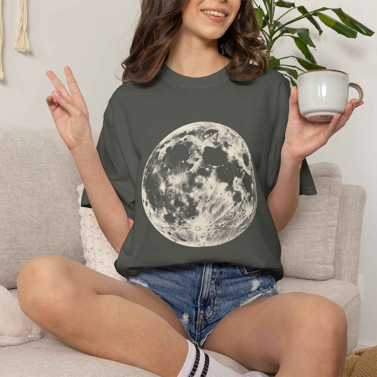 Moon Phase Graphic Tee in Pepper, alternate view