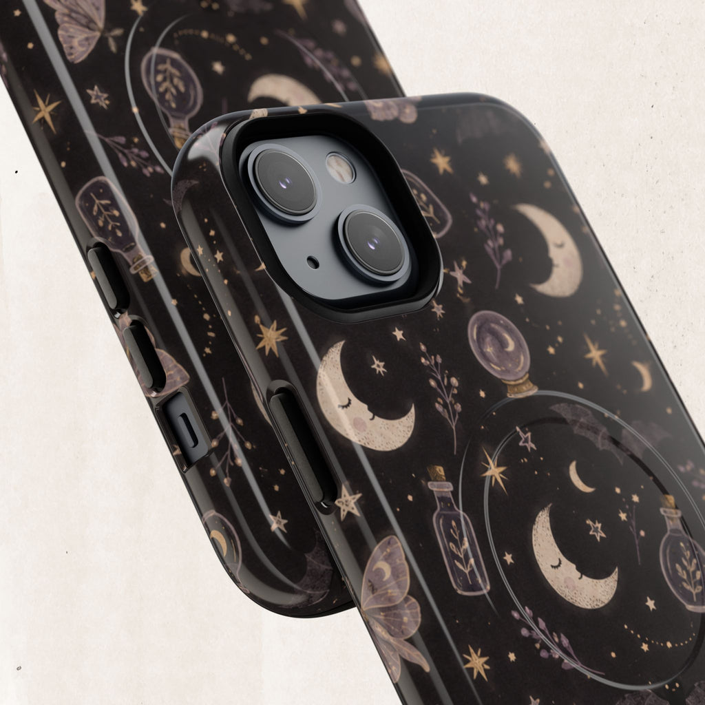 Moon & Moth Magnetic Phone Case — Celestial Protective Tough Case