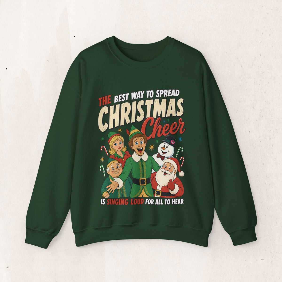 Elf "The Best Way to Spread Christmas Cheer" Christmas Crewneck Sweatshirt