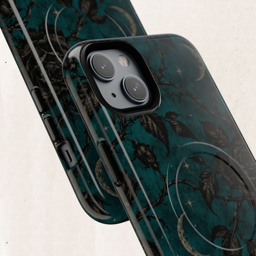 Teal Moon & Black Rose Tough Protective Case