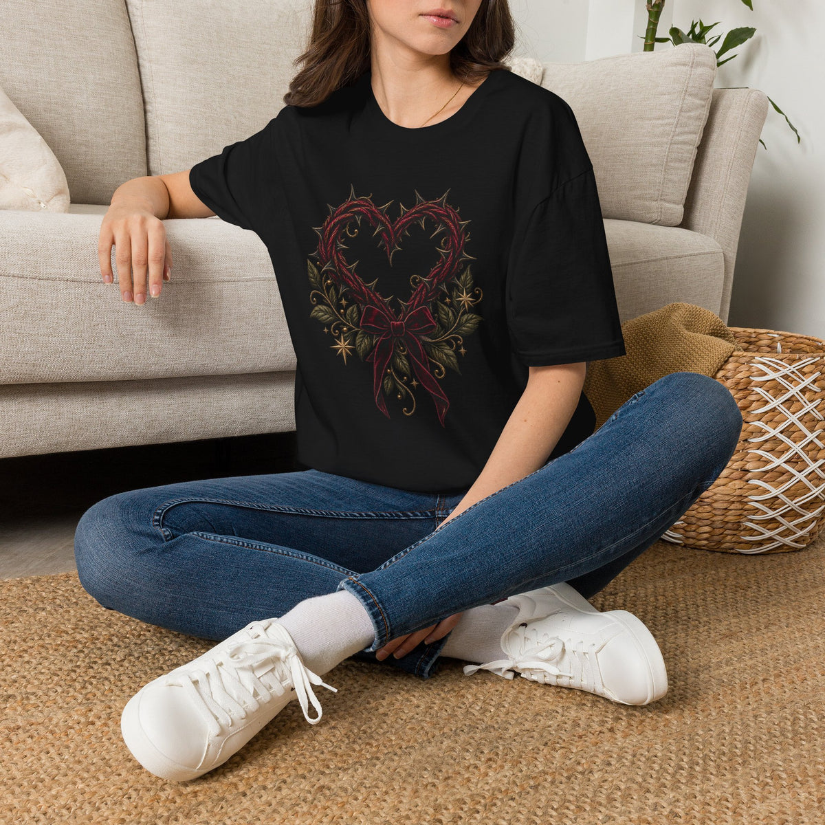 Thorn Heart Graphic Tee – Gothic Floral