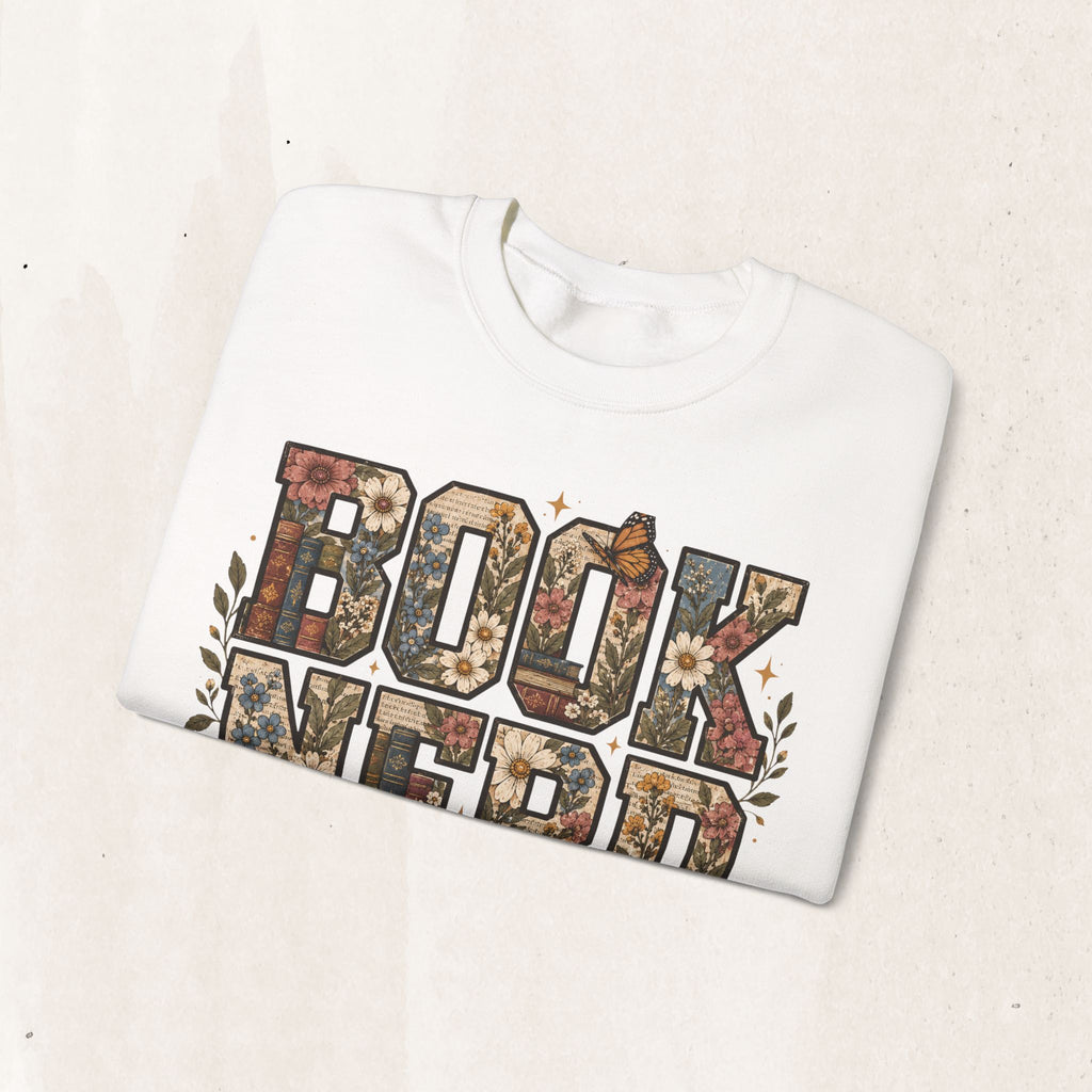 Floral Book Nerd Crewneck Sweatshirt