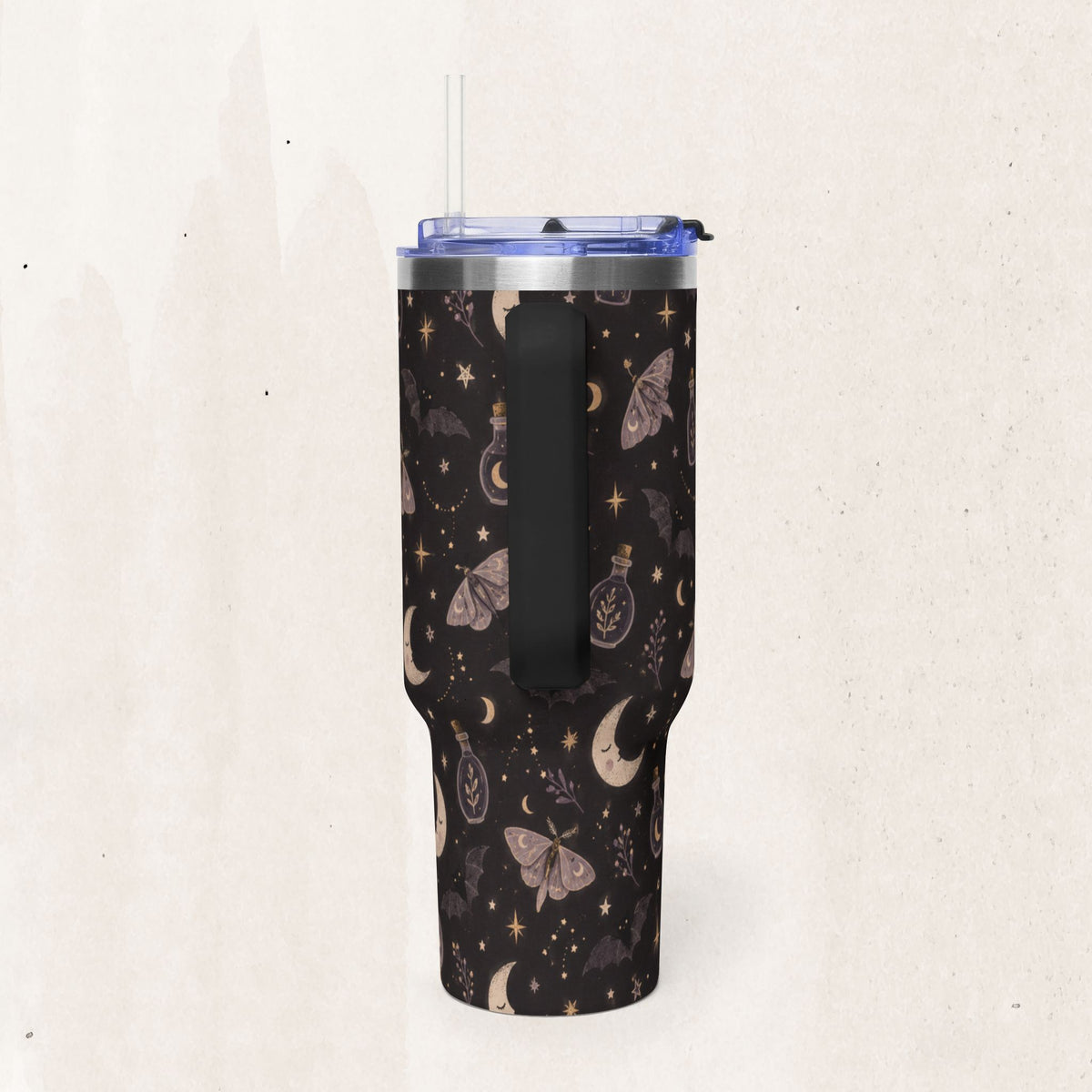 Celestial Moon & Stars Tumbler (40 oz) in Black, alternate view