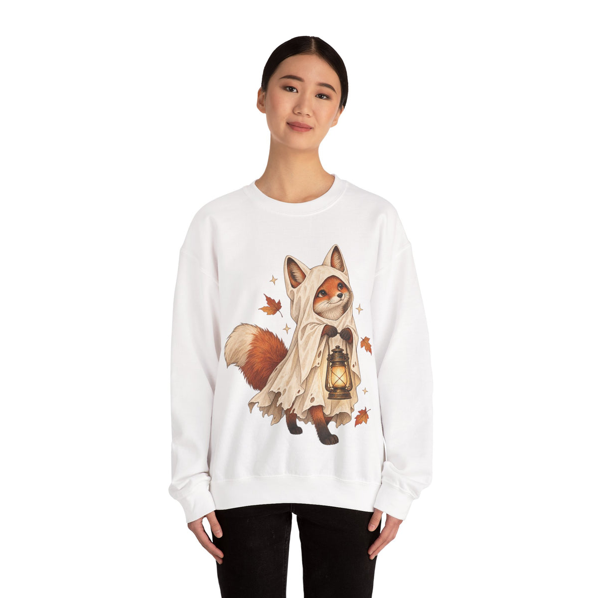 Autumn Lantern Fox Crewneck Sweatshirt