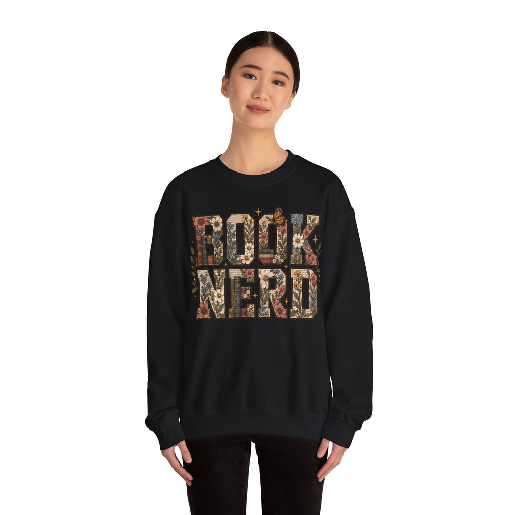 Floral Book Nerd Crewneck Sweatshirt