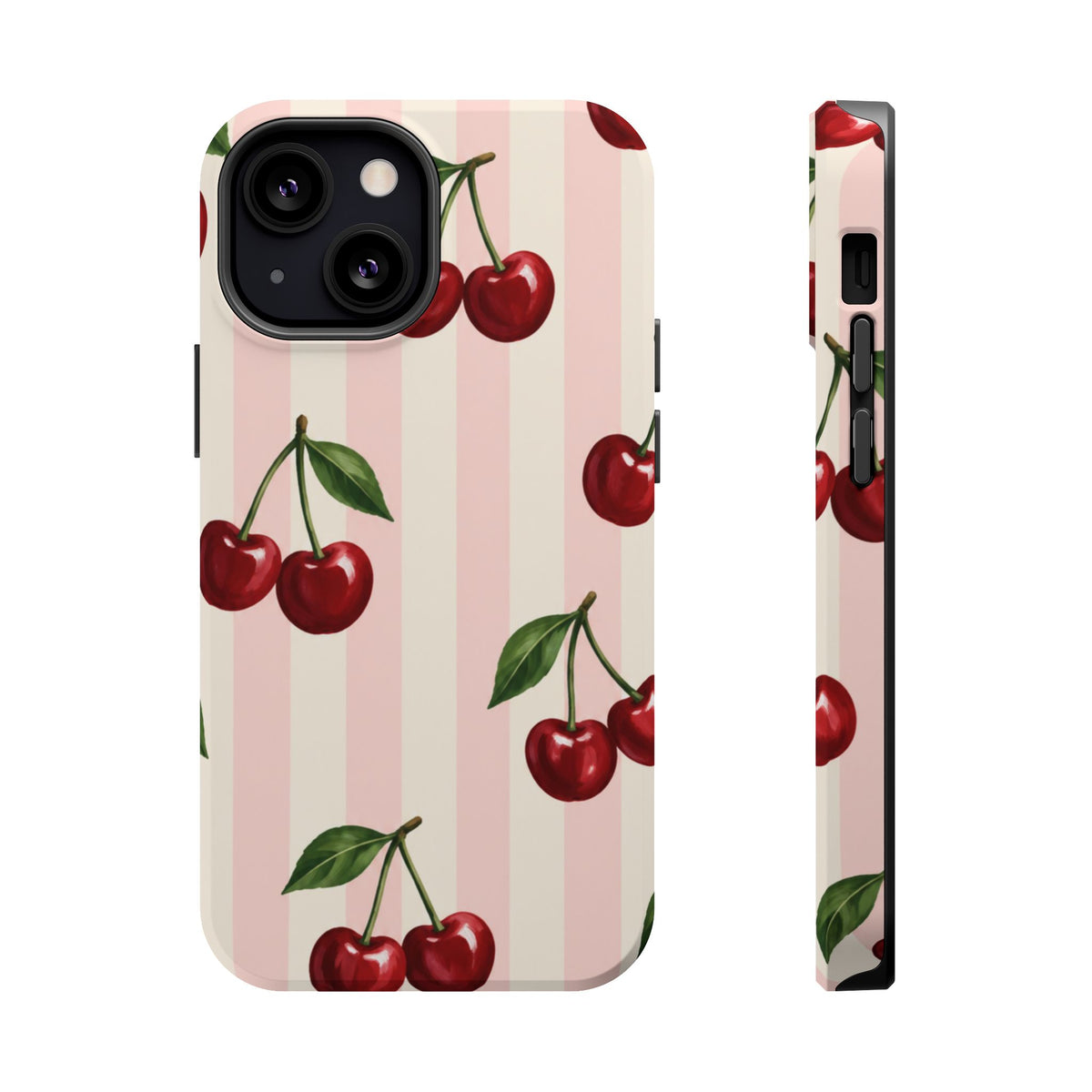 Cherry Stripe Magnetic Phone Case, alternate view