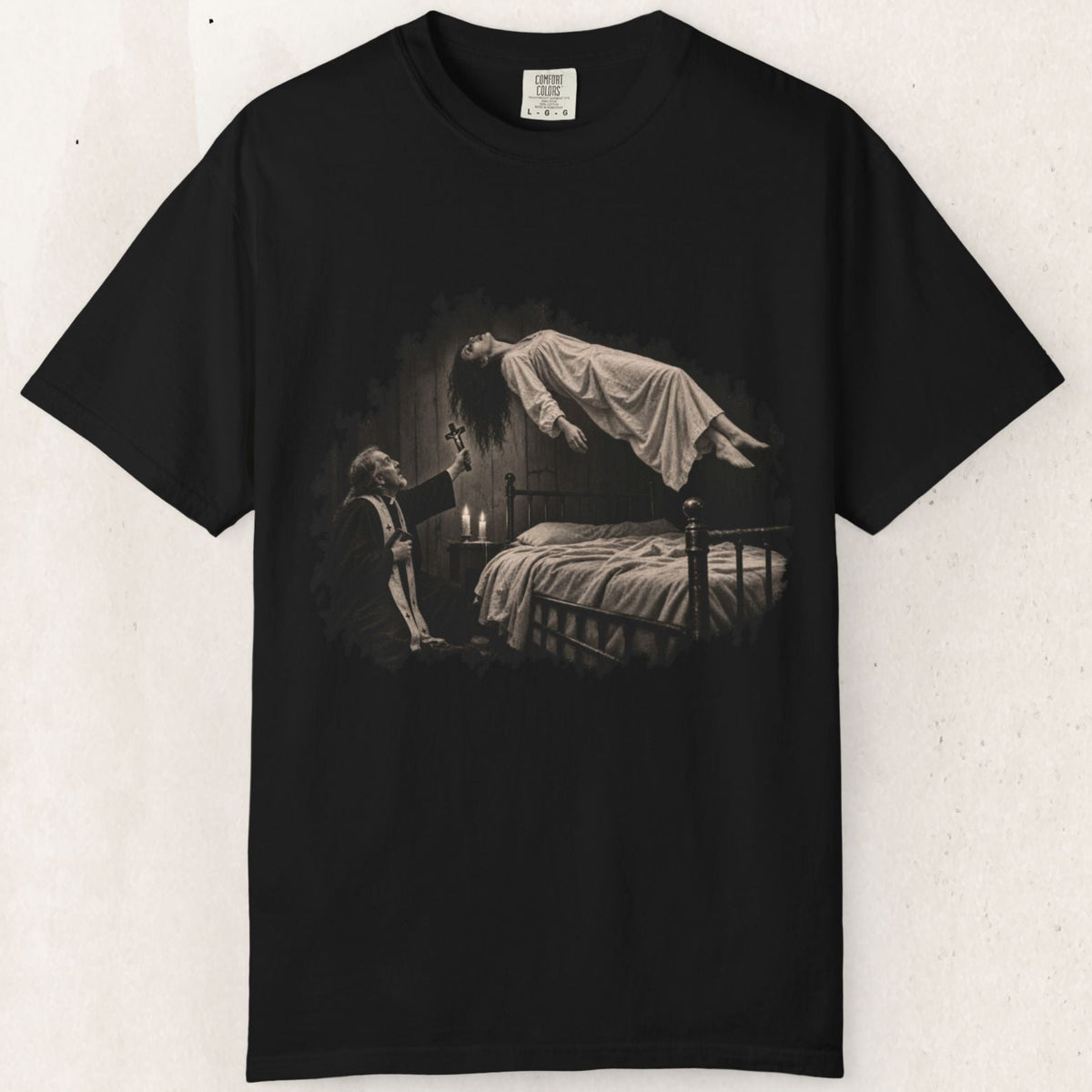 Exorcism Levitation Graphic Tee Printify