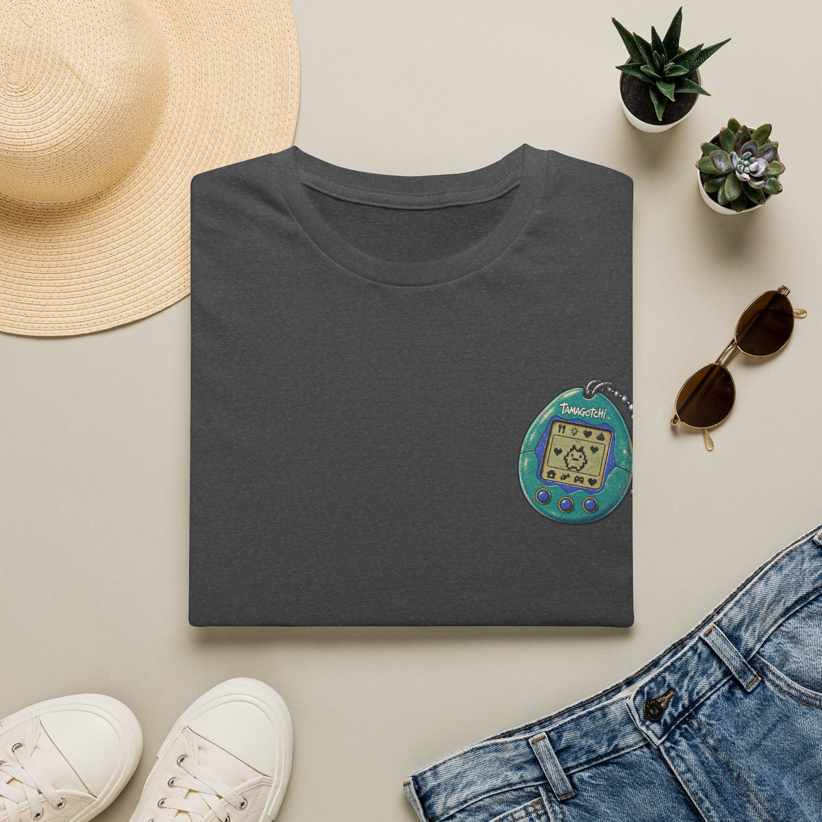 Tamagotchi Graphic Tee in Dark Heather, alternate view