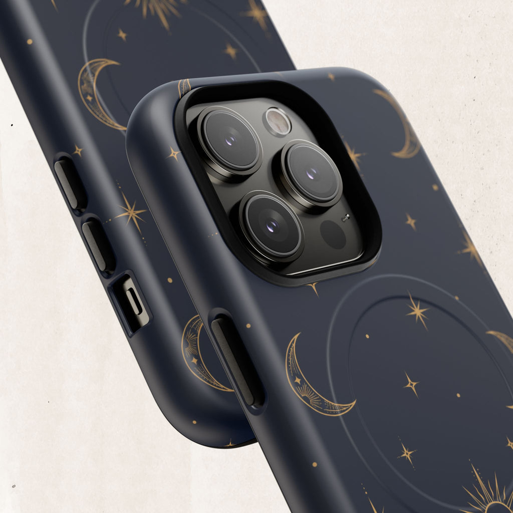 Magnetic Phone Case — Celestial Moon & Stars Tough Protective Cover