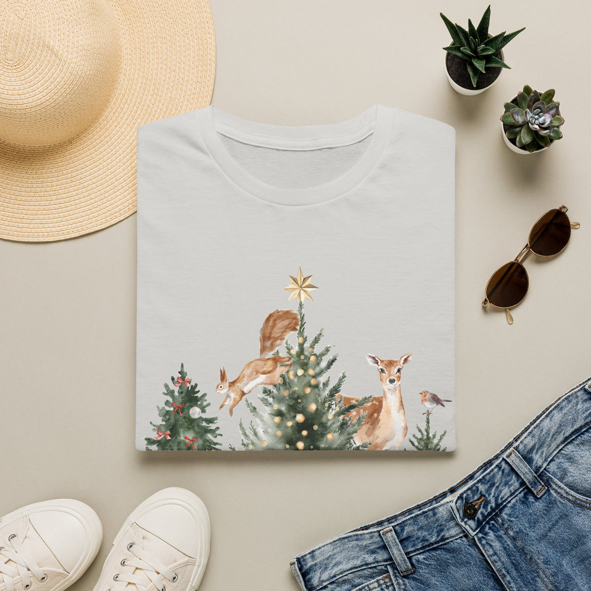 Woodland Deer Christmas Tee