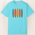 Surfboard Row Retro Beach Tee – Lagoon Blue