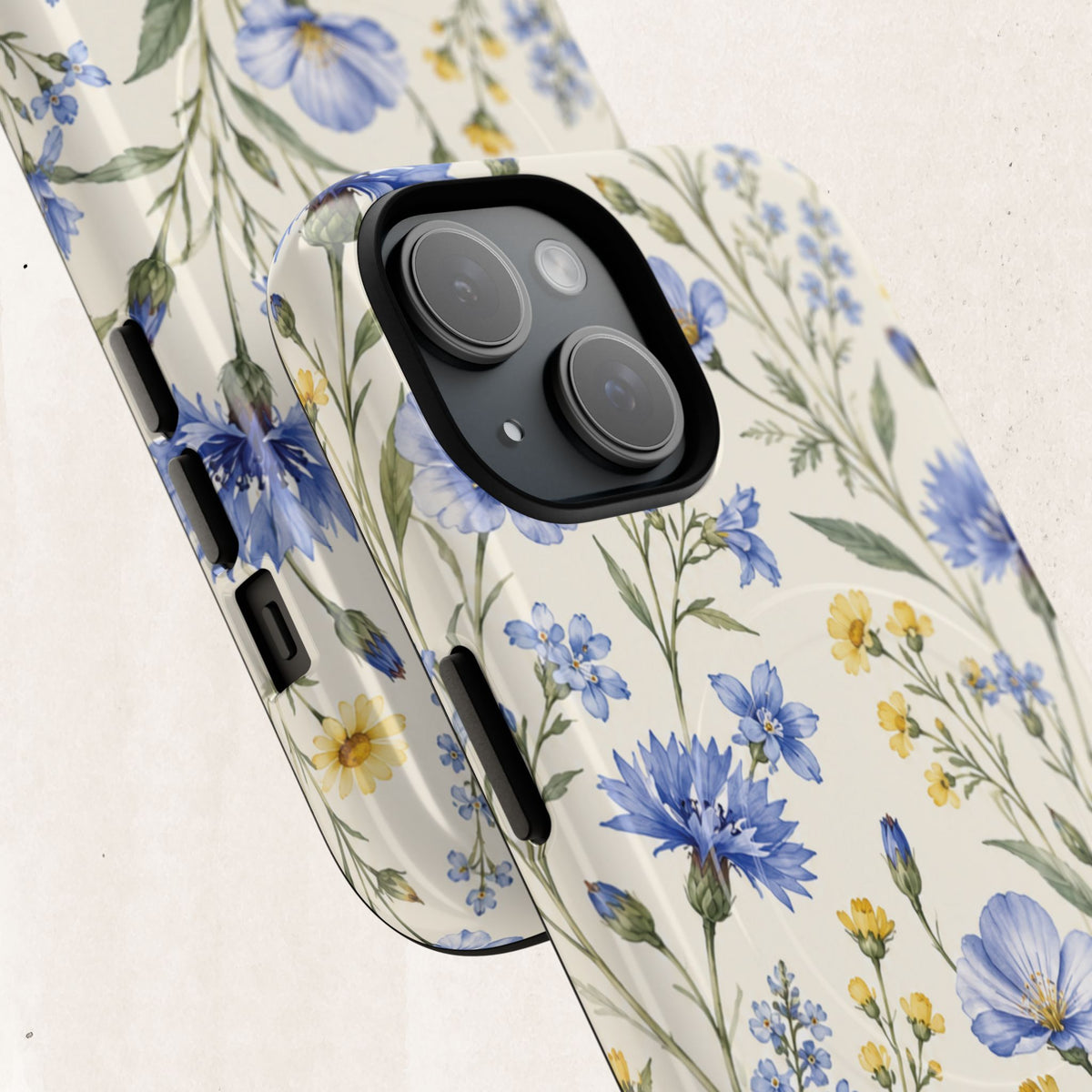 Floral Blue Cornflower  Magnetic Phone Case
