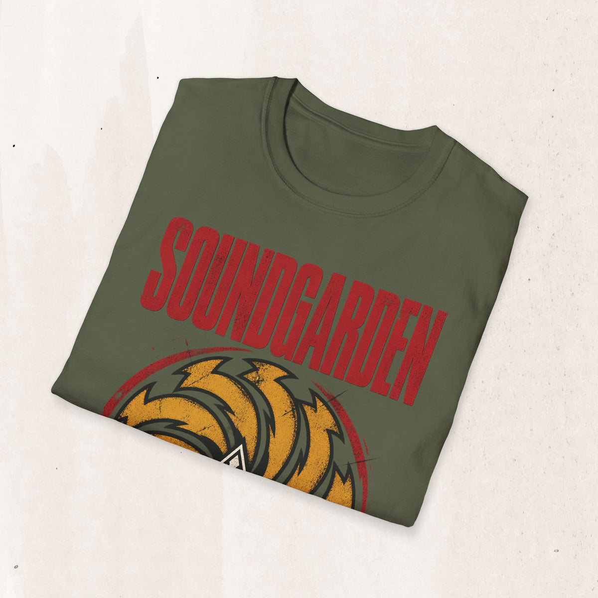 Soundgarden Vintage Band Tee in Military Green, alternate view