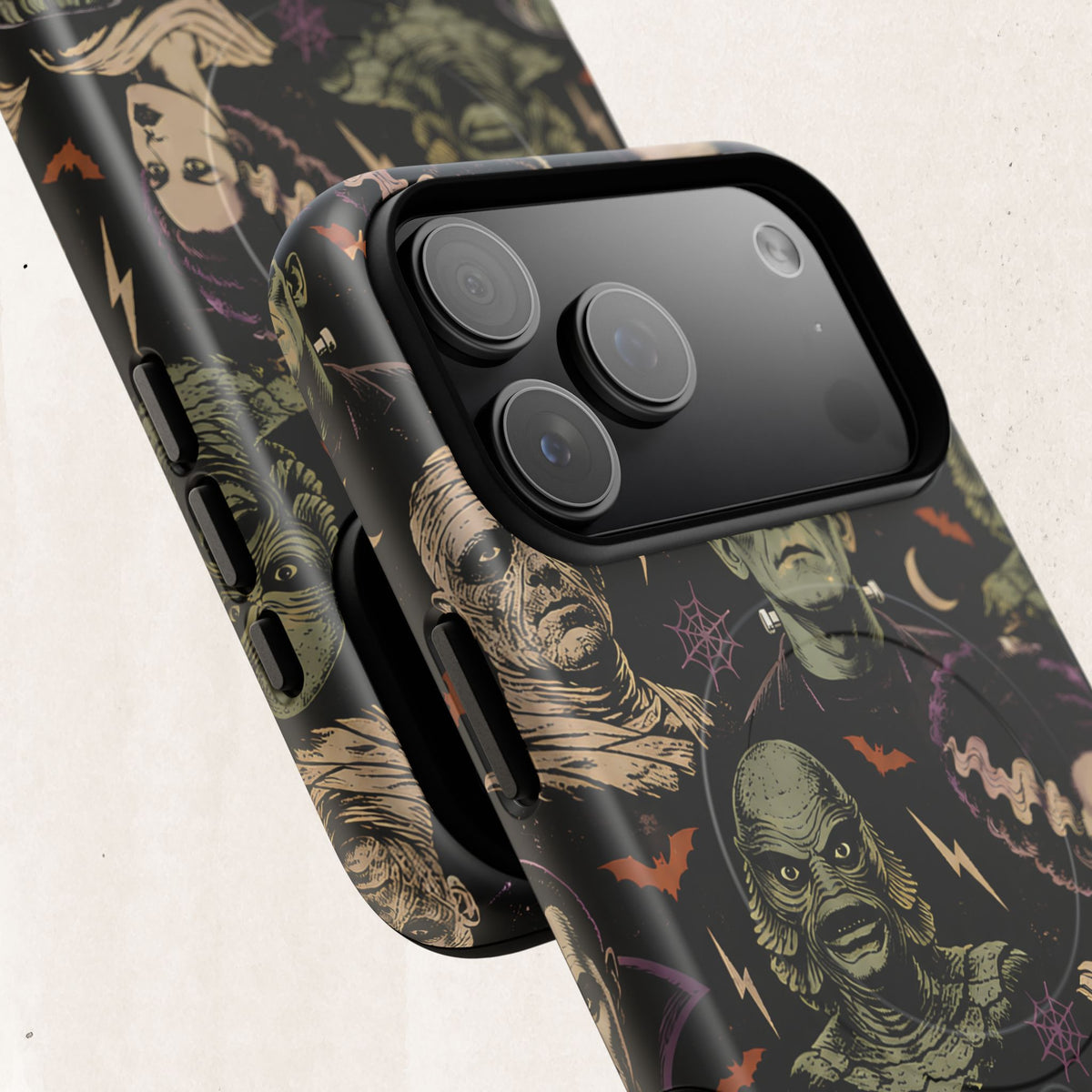 Monster Mash Magnetic Phone Case — Retro Classic Horror Collage