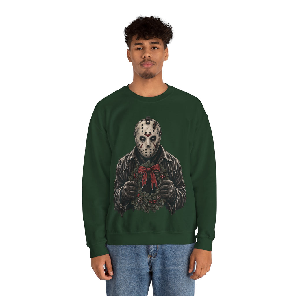 Jason Vorhees Christmas Wreath Crewneck Sweatshirt