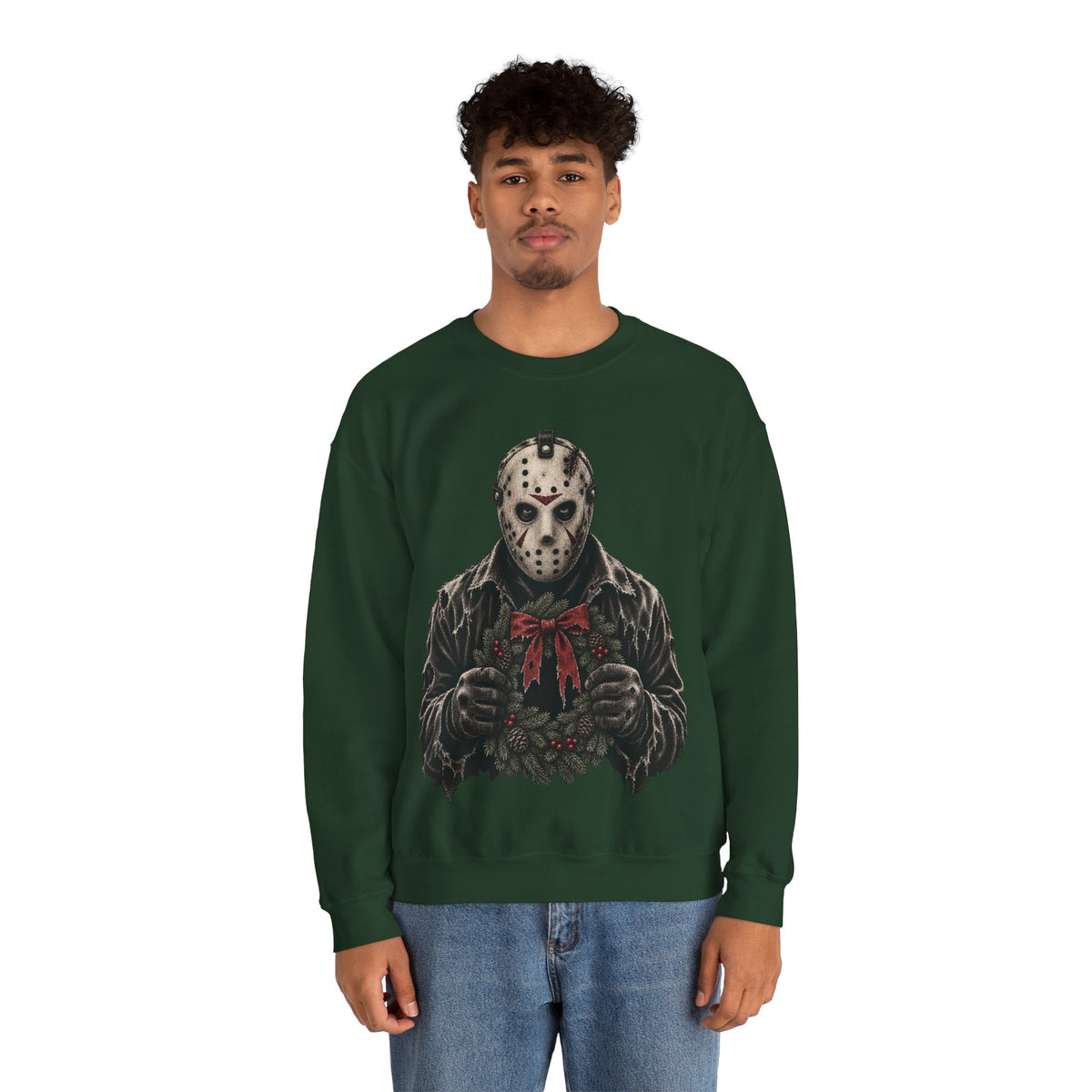 Jason Vorhees Christmas Wreath Crewneck Sweatshirt