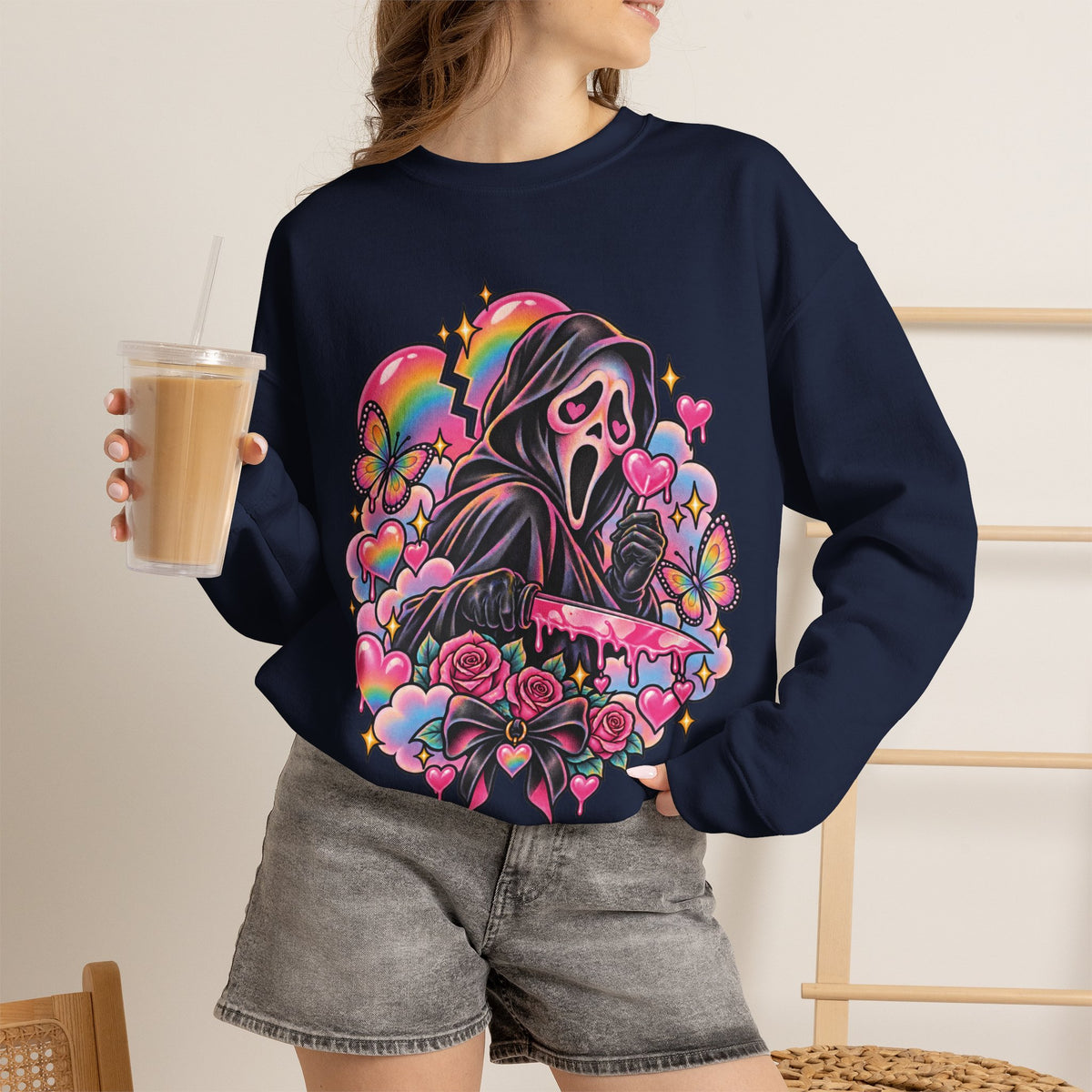 Ghostface Rainbow Crewneck Sweatshirt