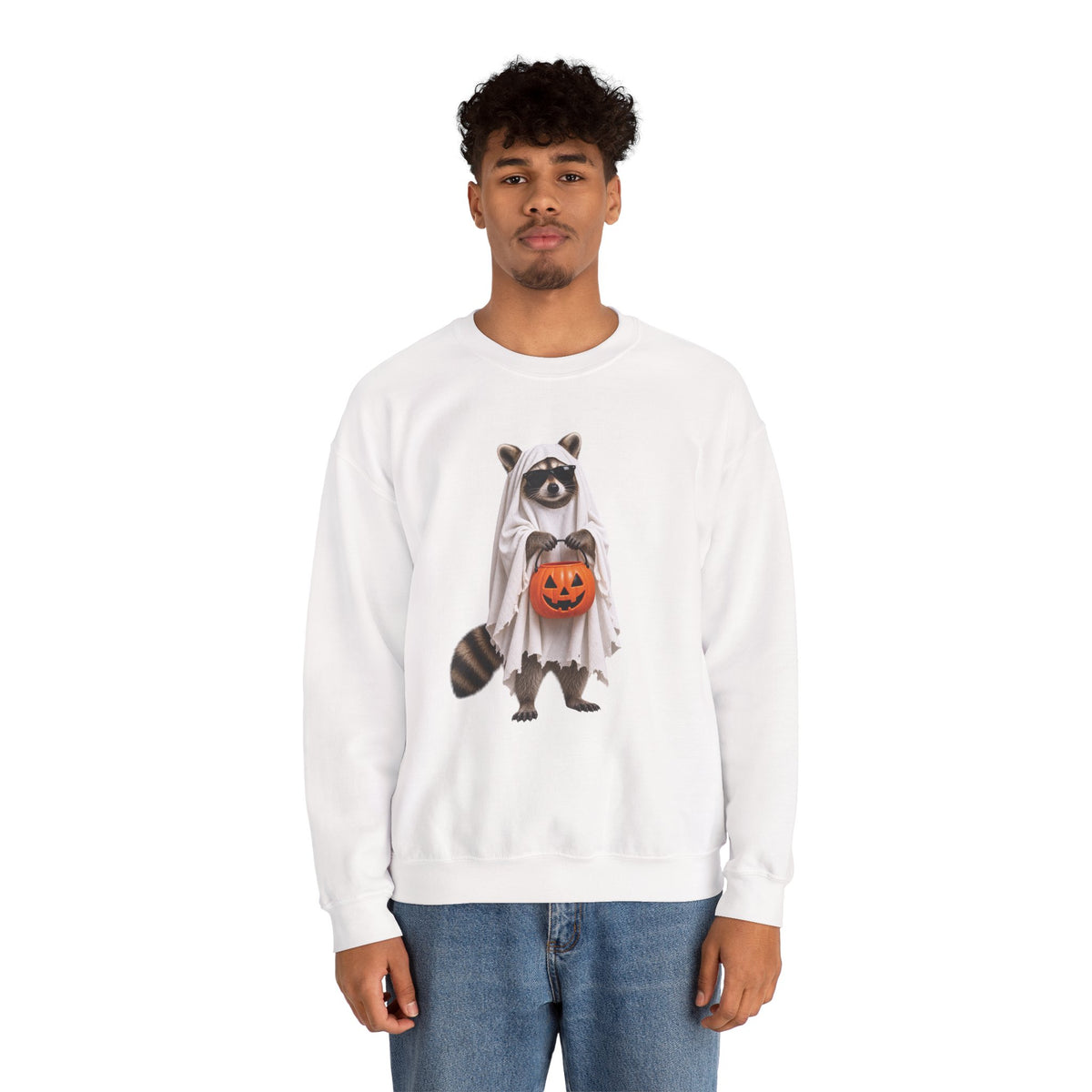 Halloween Raccoon Crewneck Sweatshirt
