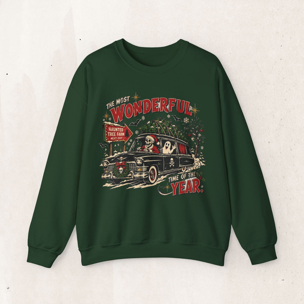 The Most Wonderful Time of the Year Sweatshirt, Vintage Christmas Car Crewneck