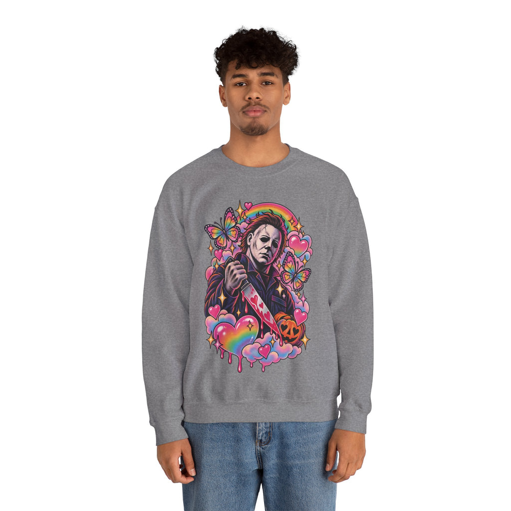 Colorful Michael Myers Horror Heart Crewneck