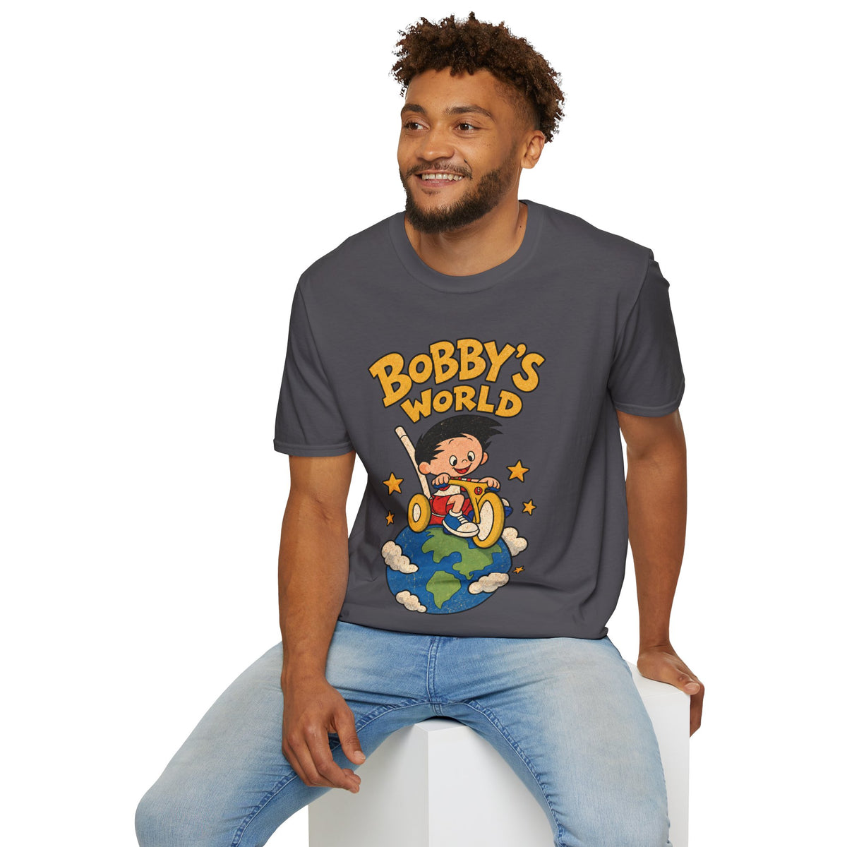 Bobby's World Graphic Tee in Charcoal, alternate view
