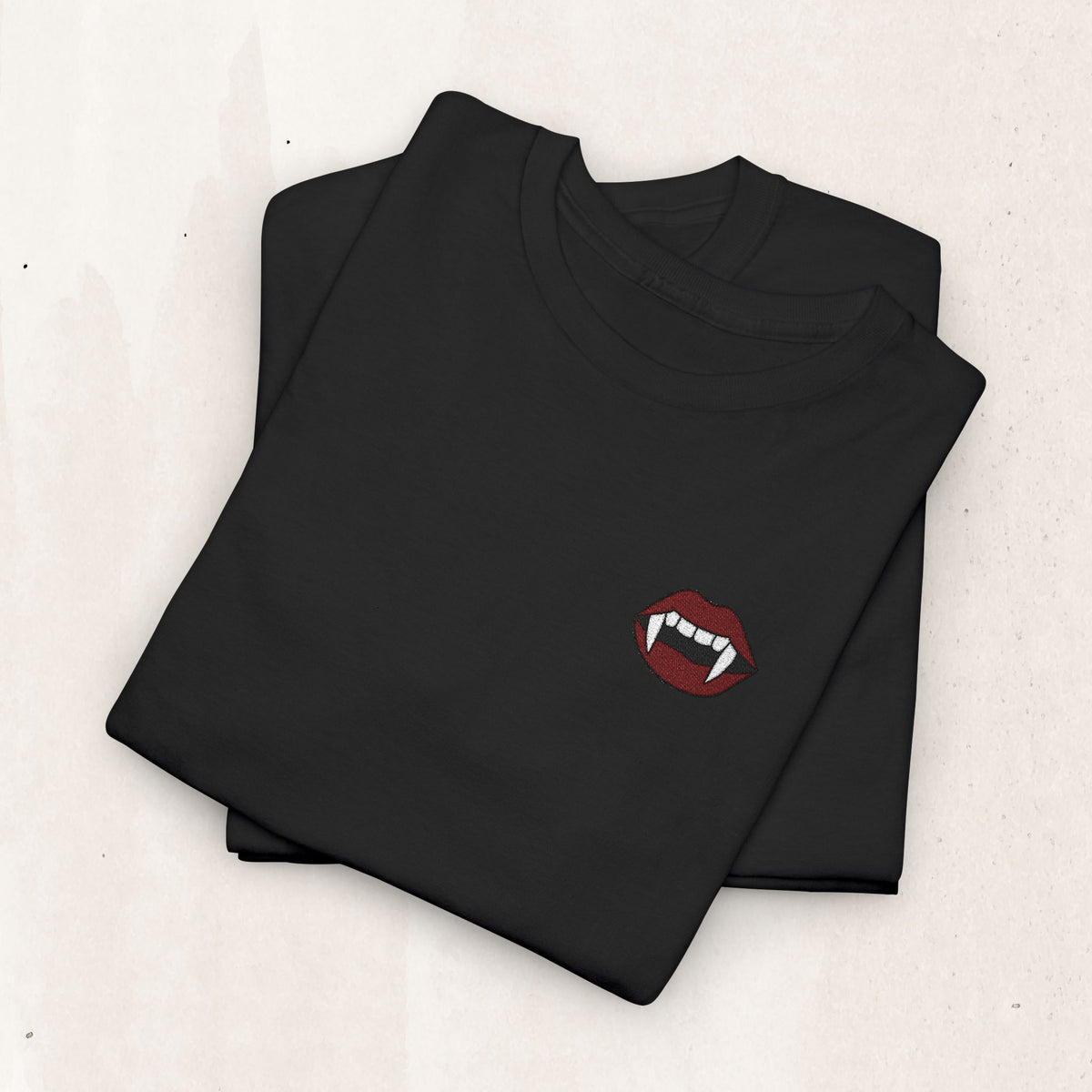 Embroidered Vampire Fangs Tee