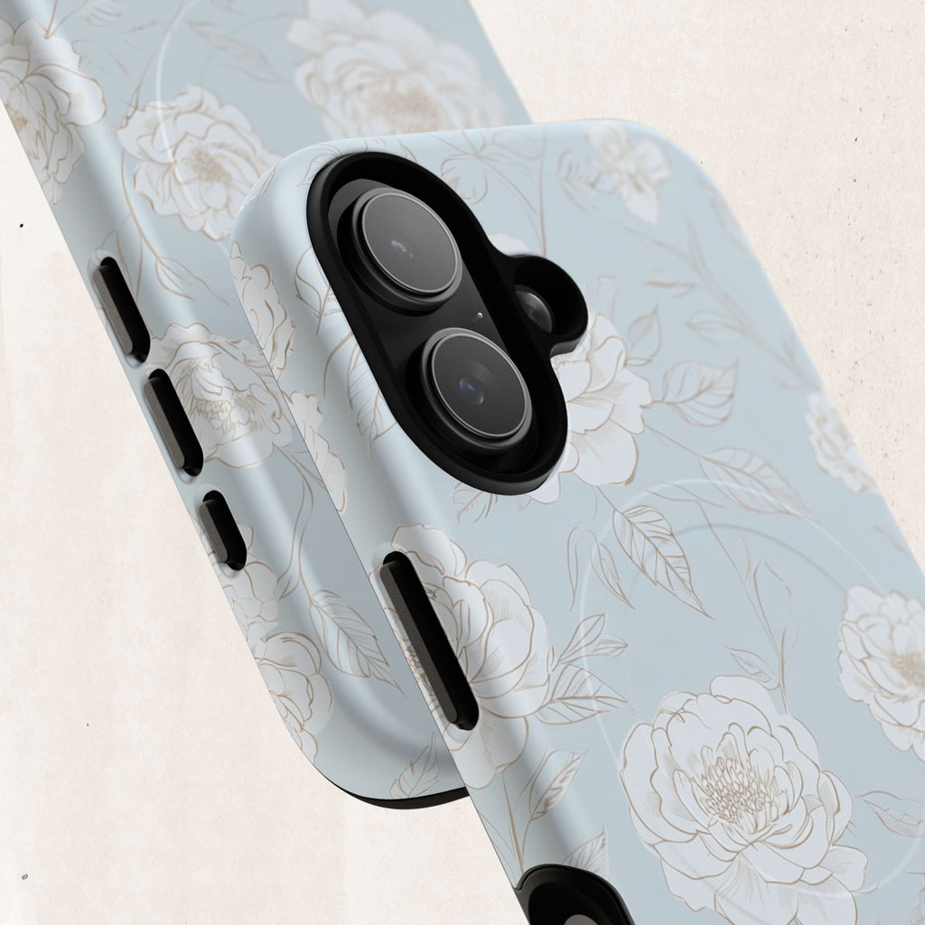 Blue Floral Tough Magnetic Phone Case