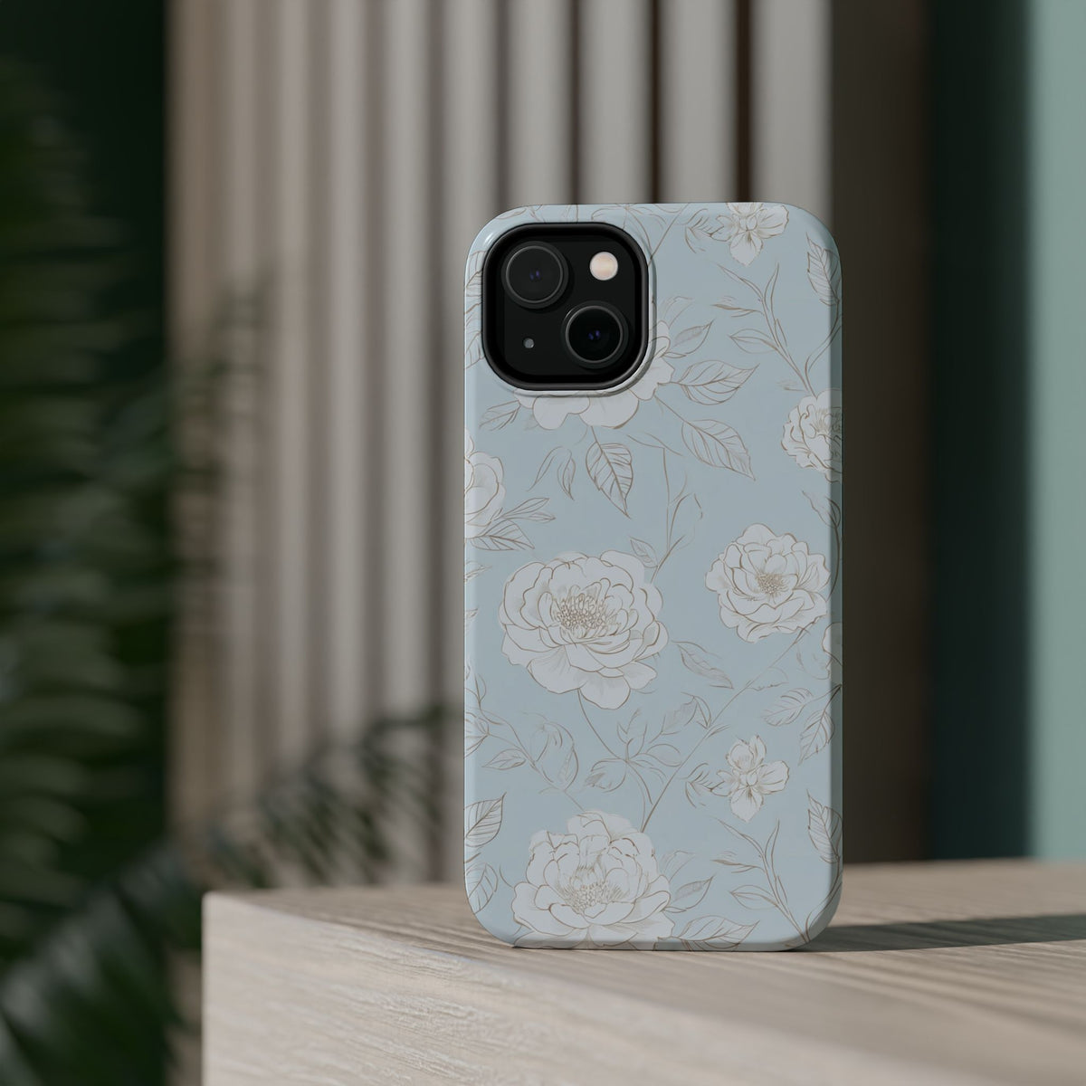 Blue Floral Magnetic Phone Case, alternate view