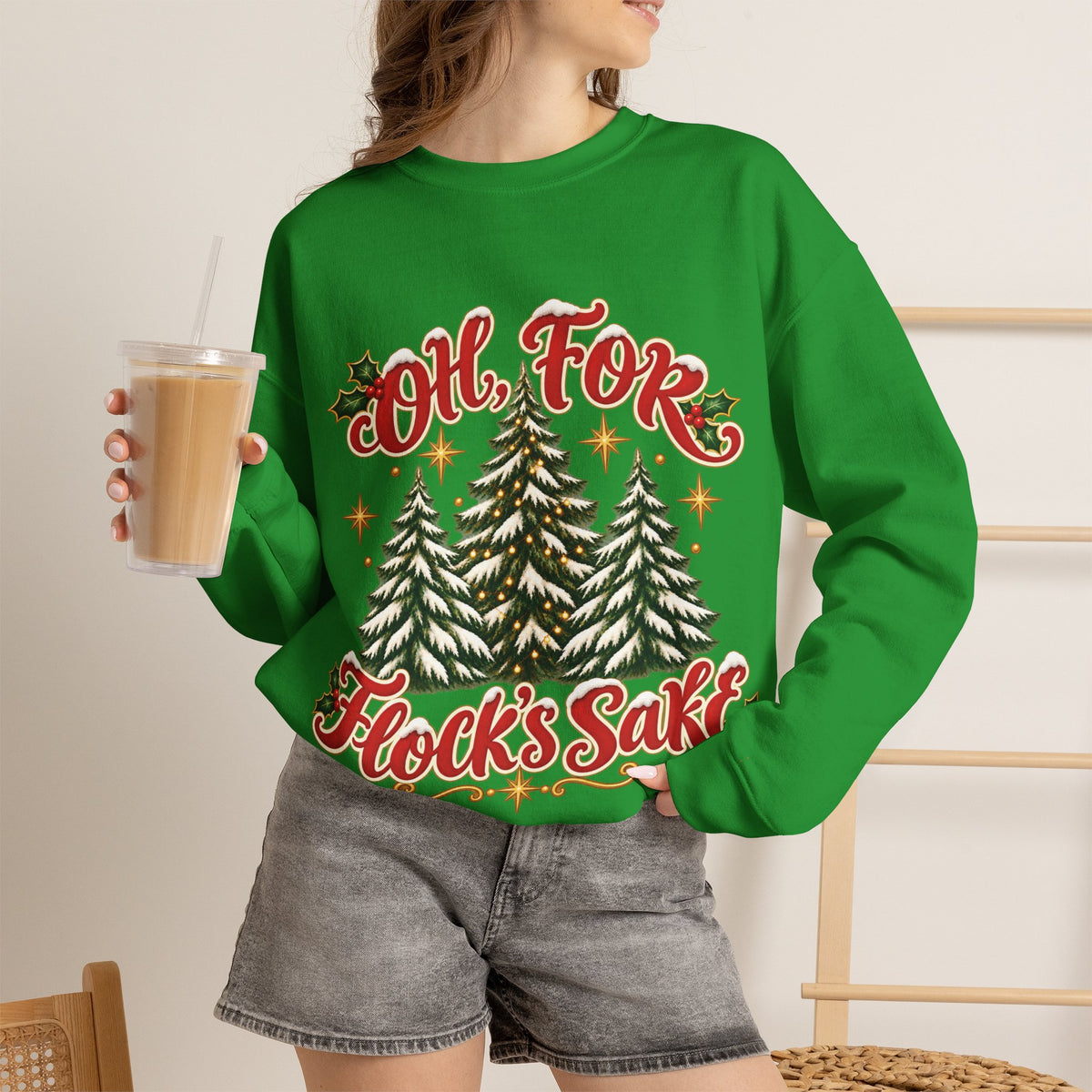Oh For Flock’s SakeChristmas Tree Sweatshirt