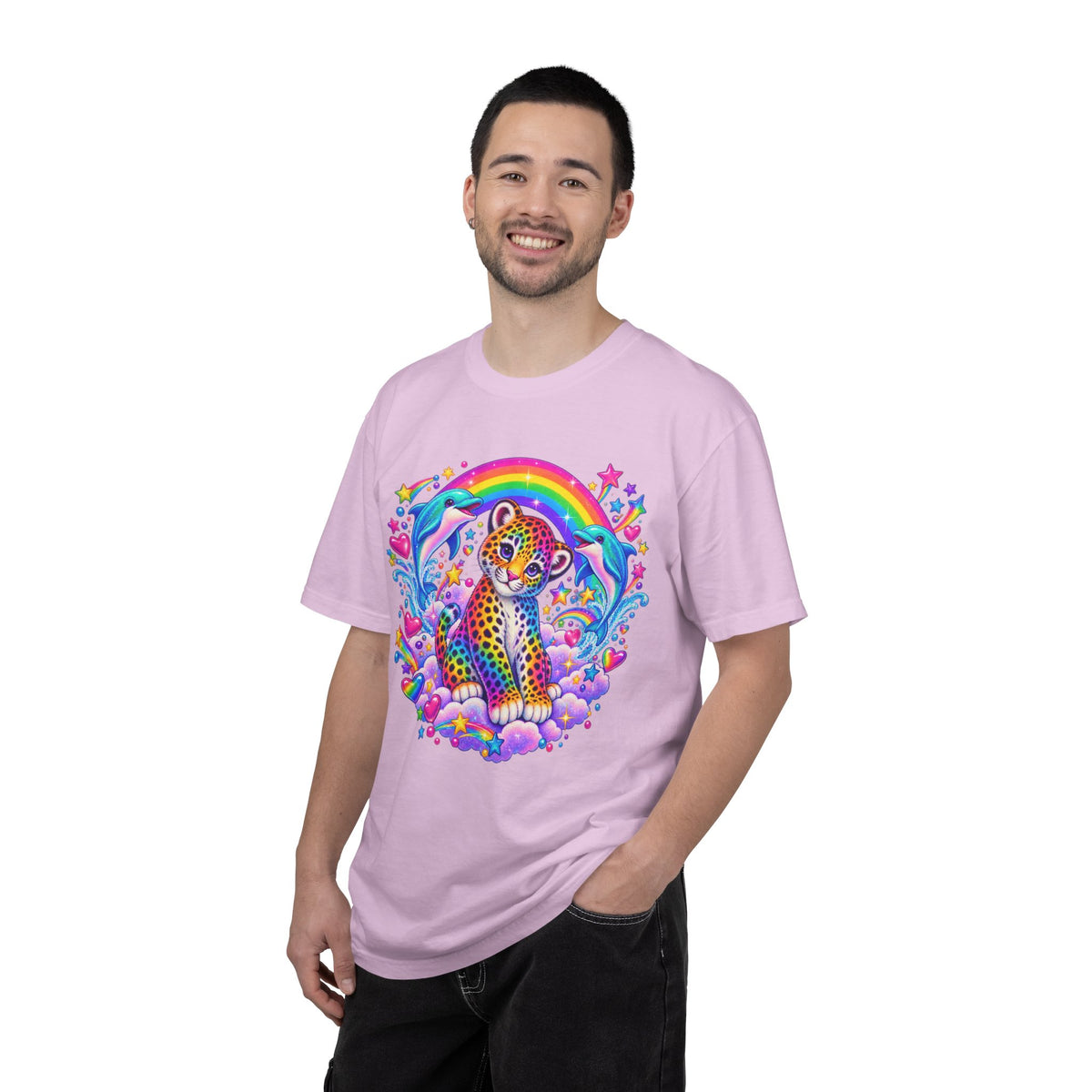 Lisa Frank Inspired Leopard Rainbow Tee