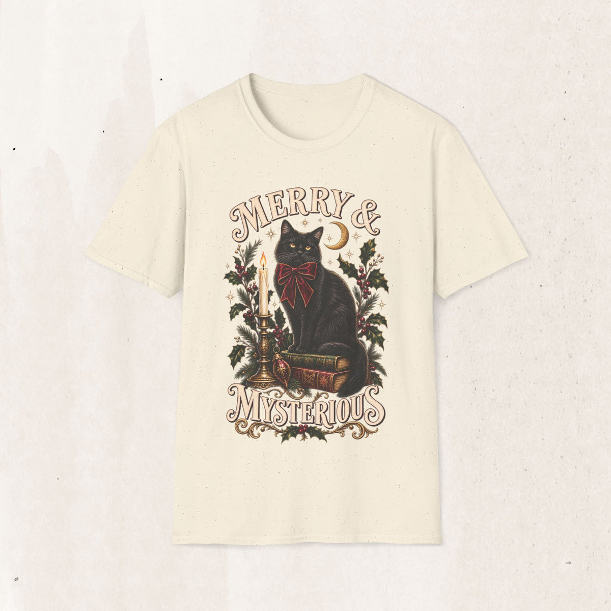 Merry & Mysterious Black Cat Christmas Tee