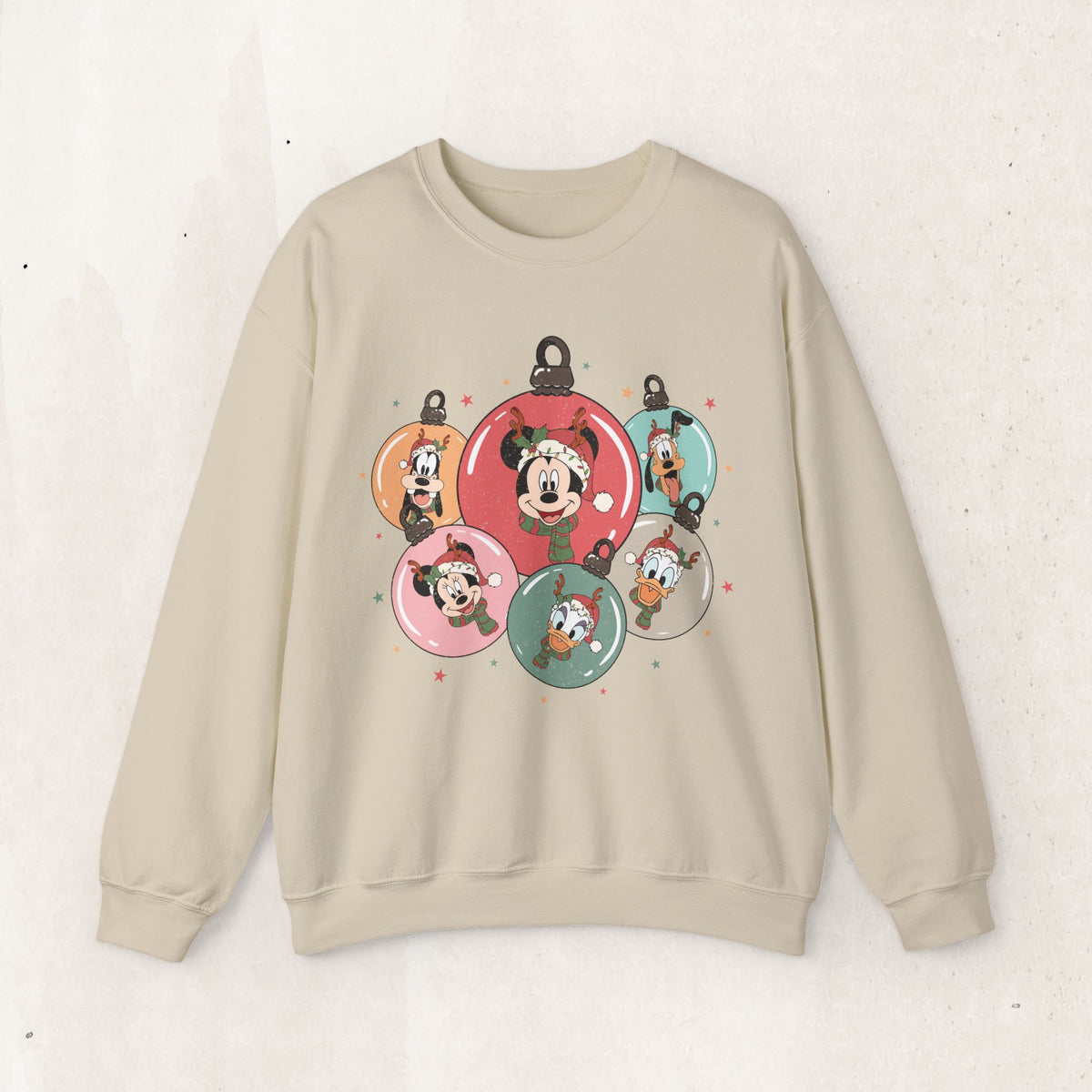 Mickey and Friends Holiday Ornament Sweatshirt – Sand