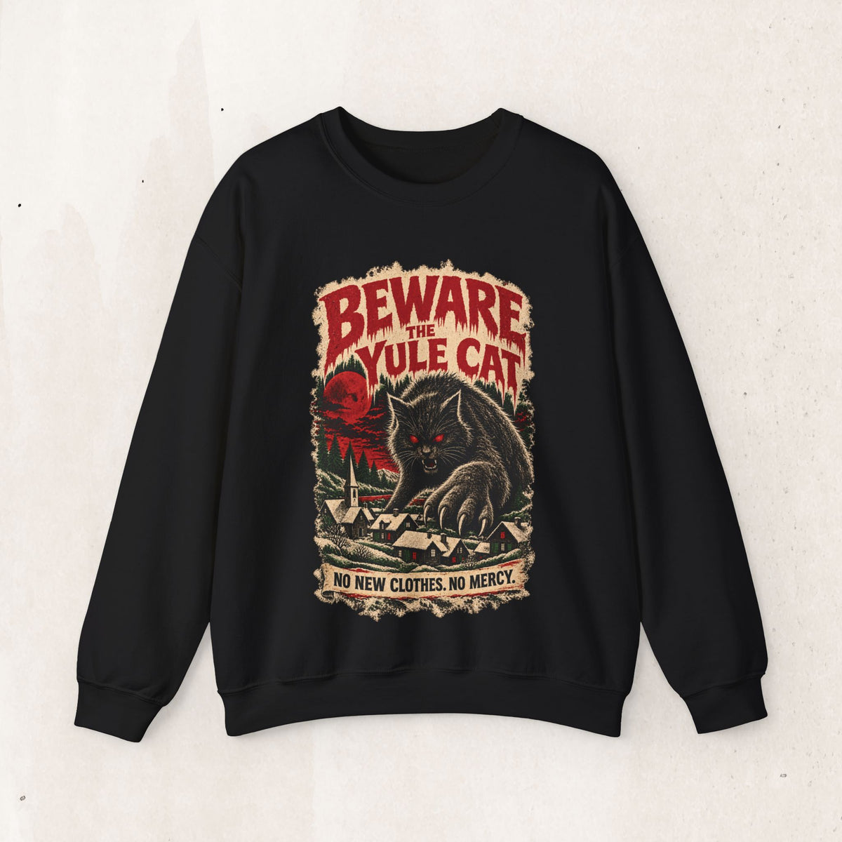 Beware the Yule Cat Horror Poster sweatshirt