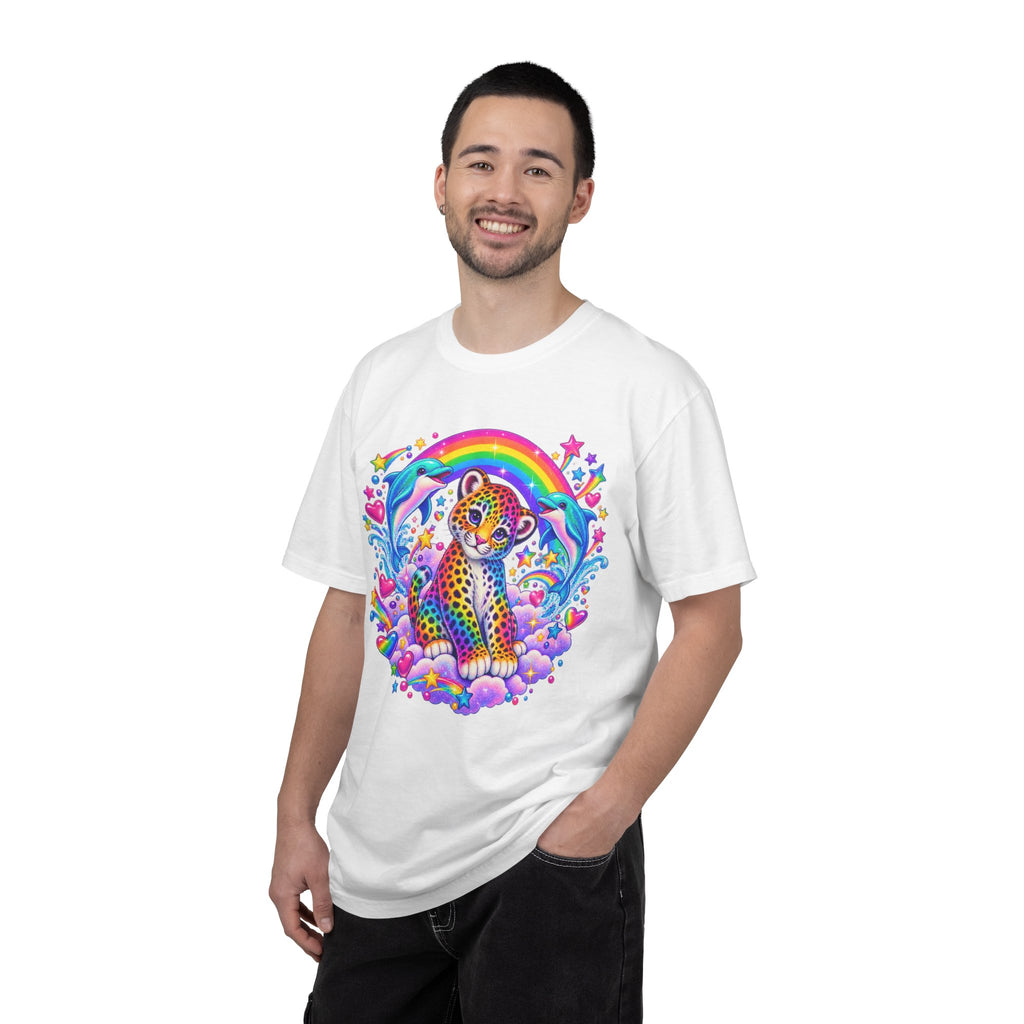 Lisa Frank Inspired Leopard Rainbow Tee